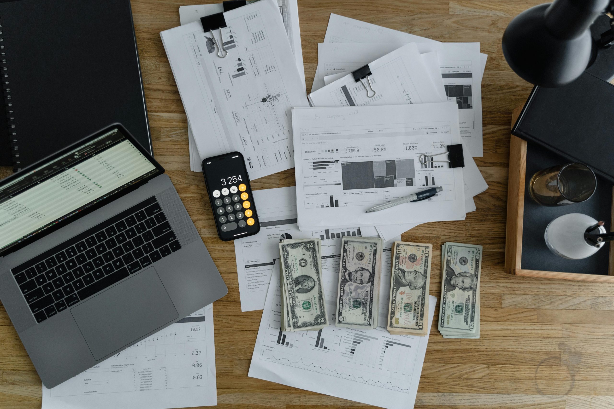 Forensic accountant analyzing financial fraud in a white-collar crime case